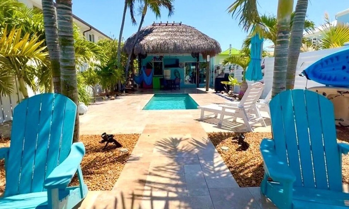Key Colony Beach House | Lilo’s In The Keys Waterfront Tropical Retreat Tiki Private Pool Dock
