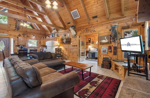 Branson Cedars Cabin | Rustic Log Cabin Near Thunder Ridge w Private Hot Tub & Free Attraction Tickets Community Amenities!