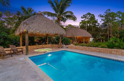Jupiter Farms House | Tropical Oasis w/Pool, Tiki & Spa! Private Jupiter Farms Retreat, Dogs Welcome