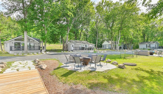 All Four Lakefront Cottages w Large Dock & Fire Pits included in this booking.