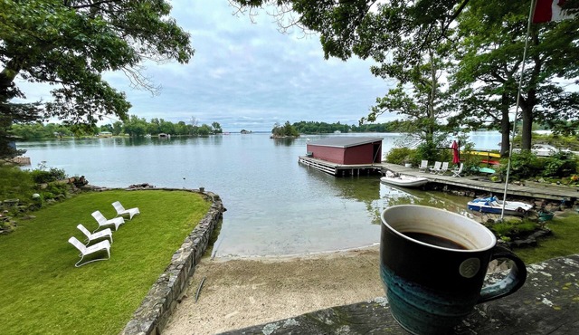 1000 Islands Cottage Rental with sandy beach and amazing view. Boat access only