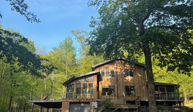 Chronogram featured, Modern Mountain Family Home above Woodstock. Dog-Friendly