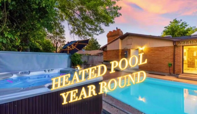 Heated Pool & Hot Tub open all year with King Beds, Bar & Much More