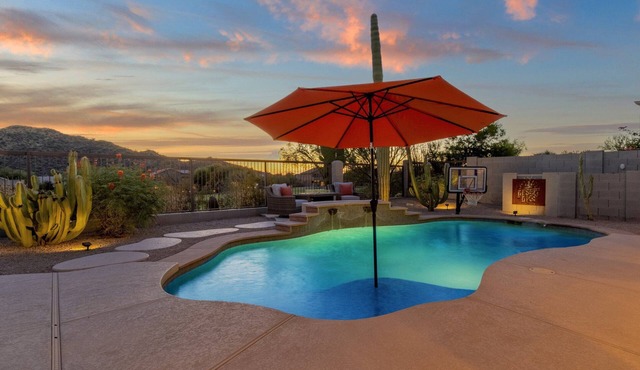 Incredible golf course views with modern, southwest inspired decor