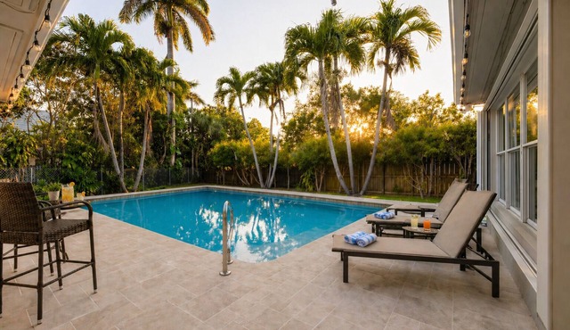 Luxury Pool Oasis 5 Min to Beach Modern Retreat