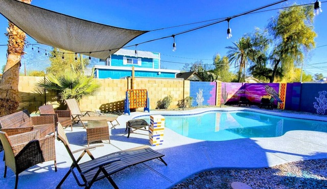 Palm house · Phoenix Home w/renovated Pool & String Lights