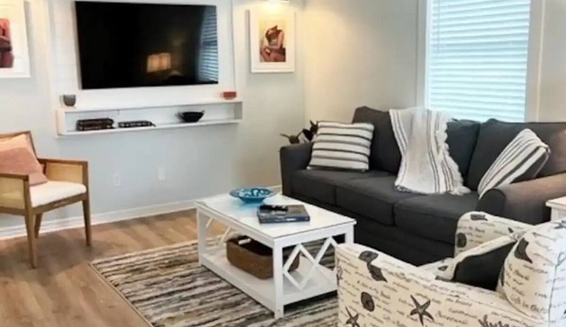 Walk to beach and restaurants. Everything new.